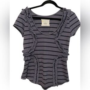 Little Yellow Button boutique tee with ruffle detail size M